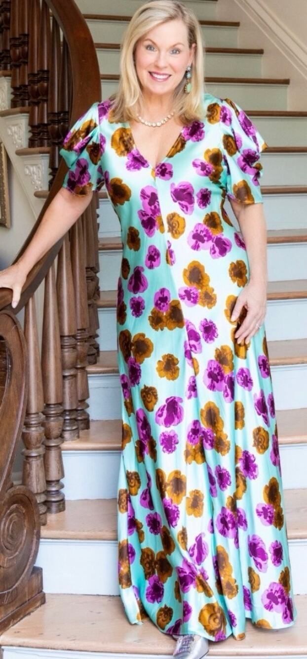 Lee Mathews 100% Silk Bloom Dress Women’s Sz. 0